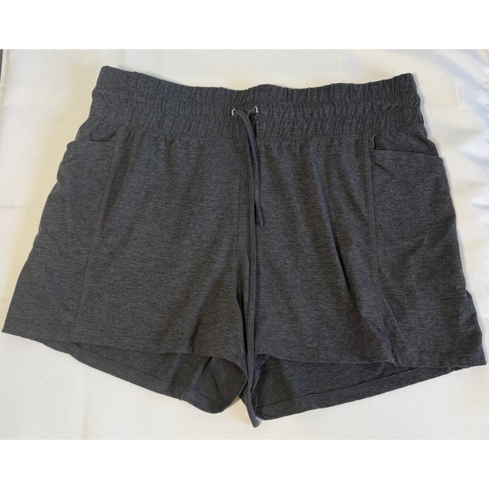Zobha Womens XL Charcoal Gray Heather Drawstring Activewear Shorts Pockets